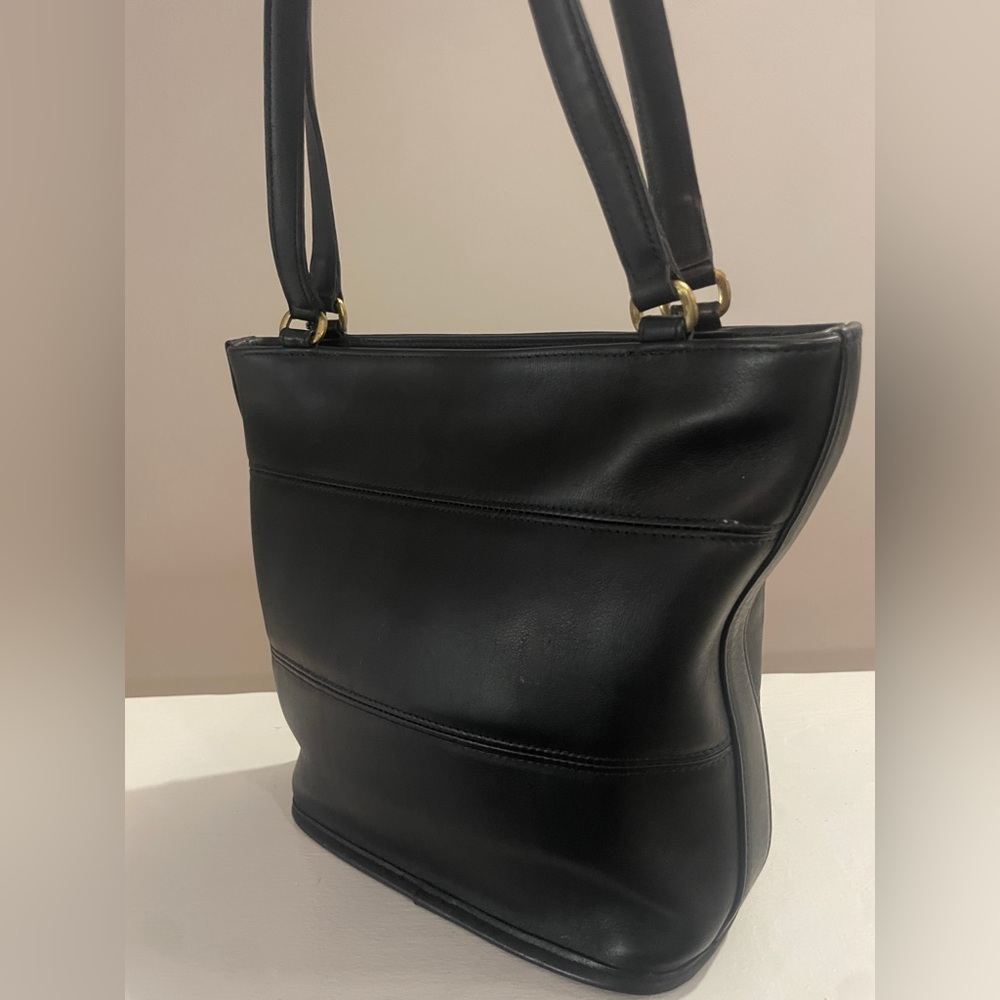 Vintage Coach Tribeca Shopper 9098 Black Glove Tanned Leather Shoulder Tote NYC